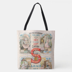 Vintage Singer Sewing Machine Ad Tote Bag
