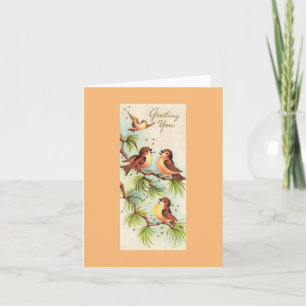 Vintage Singing Birds Card