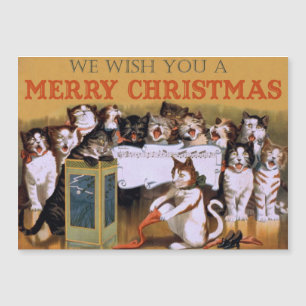 Vintage Singing Cats Christmas Greeting