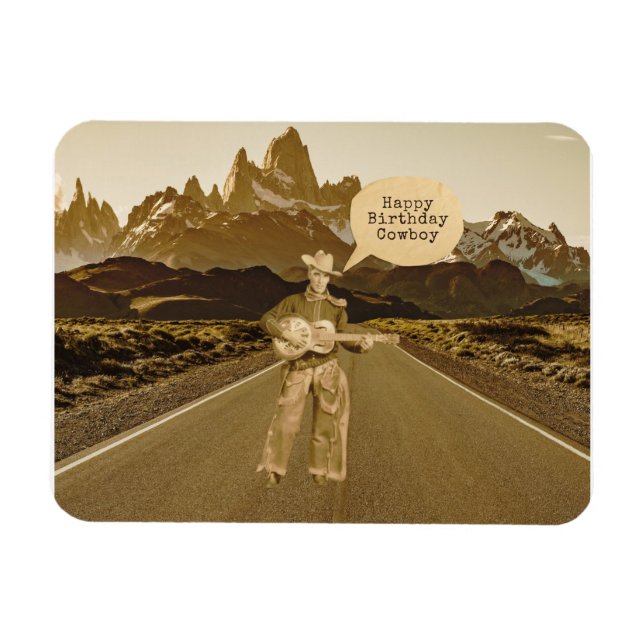 Vintage Singing Cowboy Birthday   Magnet (Horizontal)