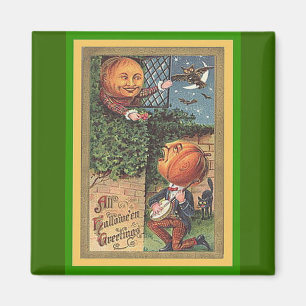 Vintage Singing Pumpkin Man Magnet