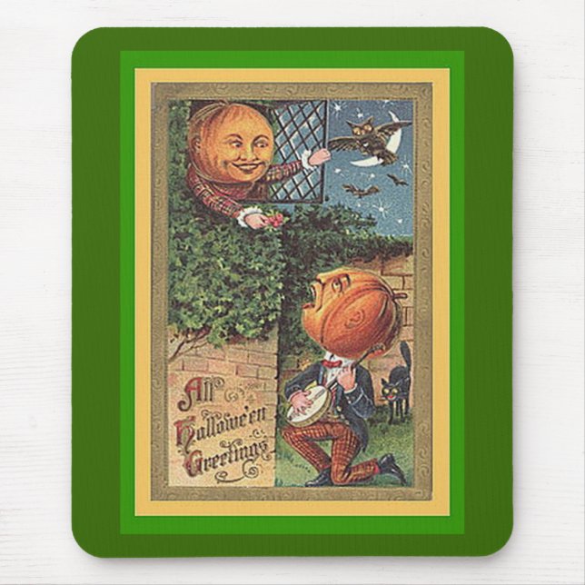 Vintage Singing Pumpkin Man Mouse Mat (Front)