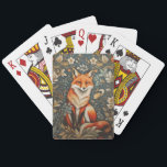 Vintage Sitting Fox William Morris Inspired Floral Playing Cards<br><div class="desc">Experience the timeless elegance of this Vintage Sitting Fox William Morris Inspired Floral Playing Cards. This exquisite deck features a sitting fox surrounded by floral motifs inspired by William Morris's iconic designs. With each card, you'll enjoy the blend of vintage charm and artistic allure, creating a unique and captivating experience....</div>