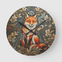 Vintage Sitting Fox William Morris Inspired Floral