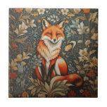 Vintage Sitting Fox William Morris Inspired Floral Tile<br><div class="desc">Add a touch of vintage elegance and artistic beauty to your space with this Vintage Sitting Fox William Morris Inspired Floral Ceramic Tile. This exquisite tile features a sitting fox amidst a backdrop of floral motifs inspired by William Morris's iconic designs. This ceramic tile becomes a focal point that captures...</div>