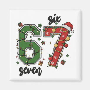 Vintage Six Seven 67 Meme 67 Christmas Holiday Wom Magnet