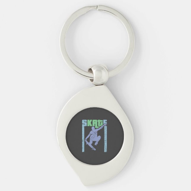 Vintage Skateboard Key Ring (Front)