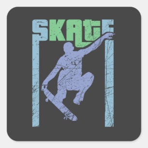 Vintage Skateboard Square Sticker