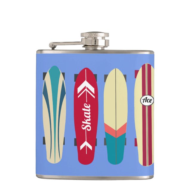 Vintage Skateboards Hip Flask (Front)