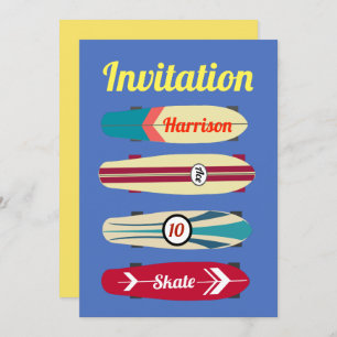Vintage Skateboards Invitation