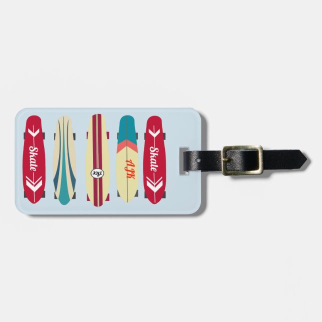 Vintage Skateboards Luggage Tag (Front Horizontal)