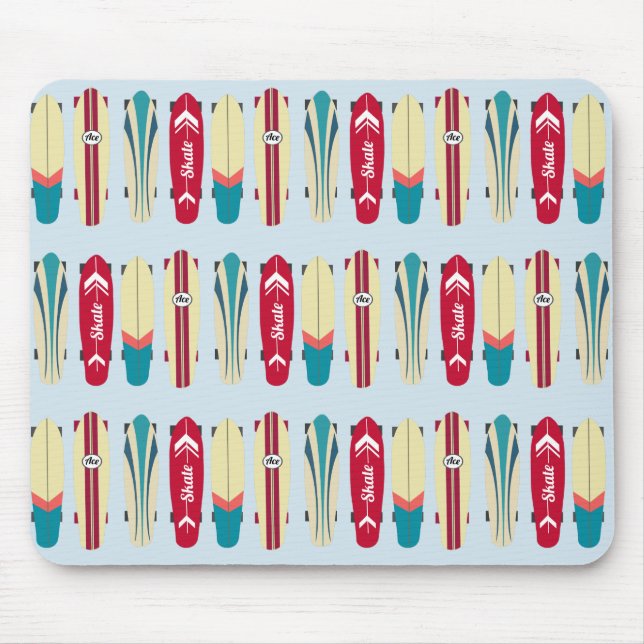 Vintage Skateboards Mouse Mat (Front)