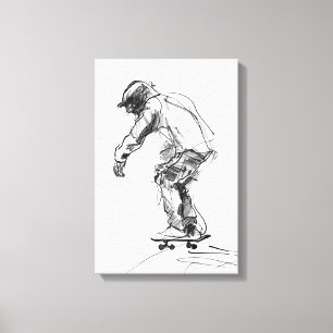 Vintage Skater in Motion Canvas Print
