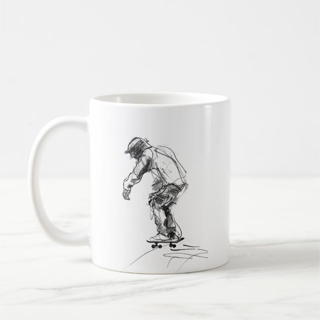 Vintage Skater in Motion Coffee Mug (Left)