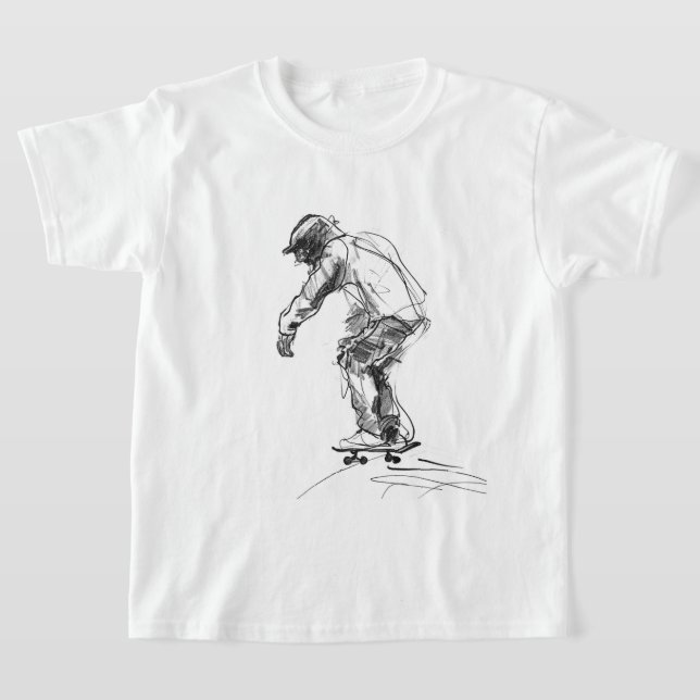 Vintage Skater in Motion T-Shirt (Laydown)