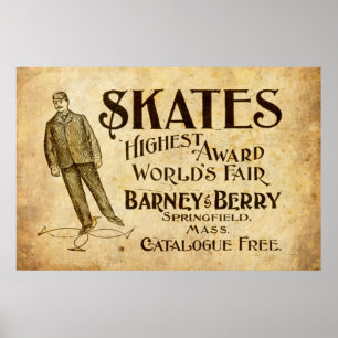 Vintage Skates Ad from 1899 Poster