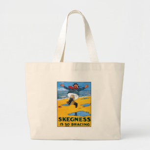 Vintage Skegness Ad - Skegness is so Bracing - Man Large Tote Bag