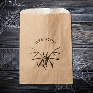 Vintage Skeletal Bat Halloween Favour Bags