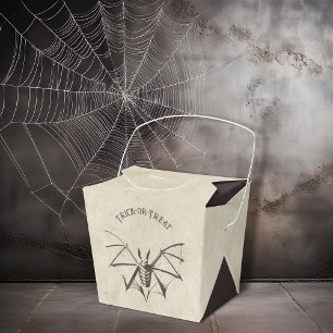 Vintage Skeletal Bat Halloween Favour Box
