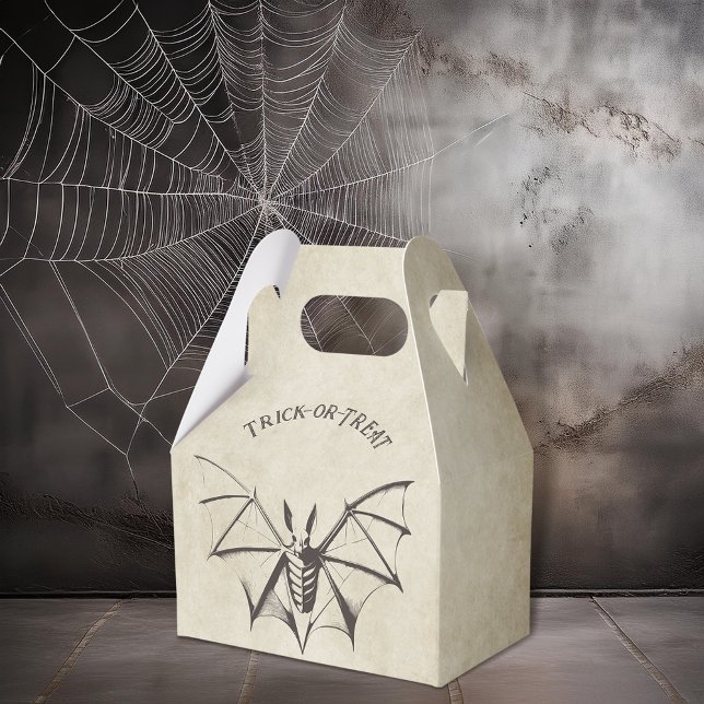 Vintage Skeletal Bat Halloween Favour Box (Creator Uploaded)