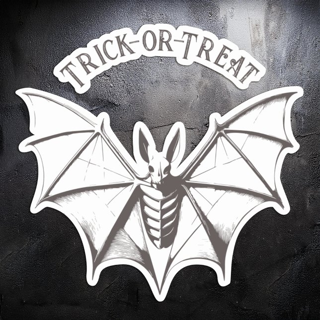 Vintage Skeletal Bat Halloween Sticker (Creator Uploaded)