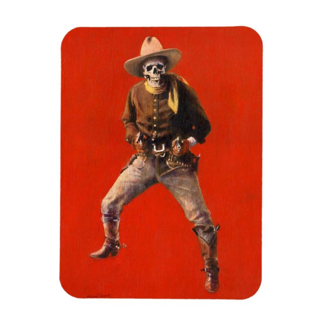 Vintage Skeleton Cowboy Flexi Fridge Magnet (Vertical)