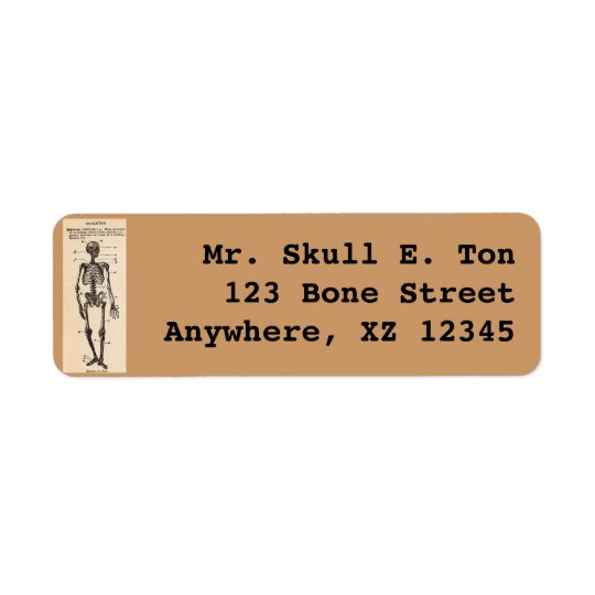 Vintage Skeleton Definition Return Address Label