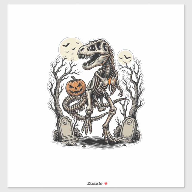 Vintage Skeleton Dinosaur Halloween Graveyard Desi (Sheet)