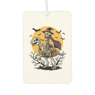 Vintage Skeleton Dinosaur Halloween Shirt Design_1 Car Air Freshener
