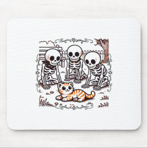Vintage Skeleton Gathering Sticker Mouse Mat