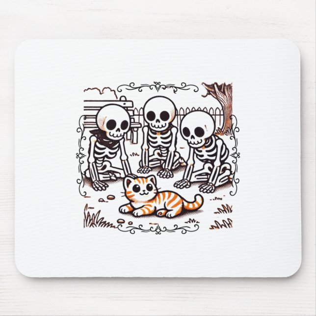 Vintage Skeleton Gathering Sticker  Mouse Mat (Front)
