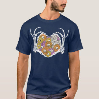 Vintage Skeleton Hand Heart Flower Costume Funny H T-Shirt