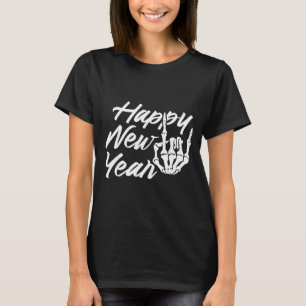 Vintage Skeleton Happy New Year Eve T-Shirt