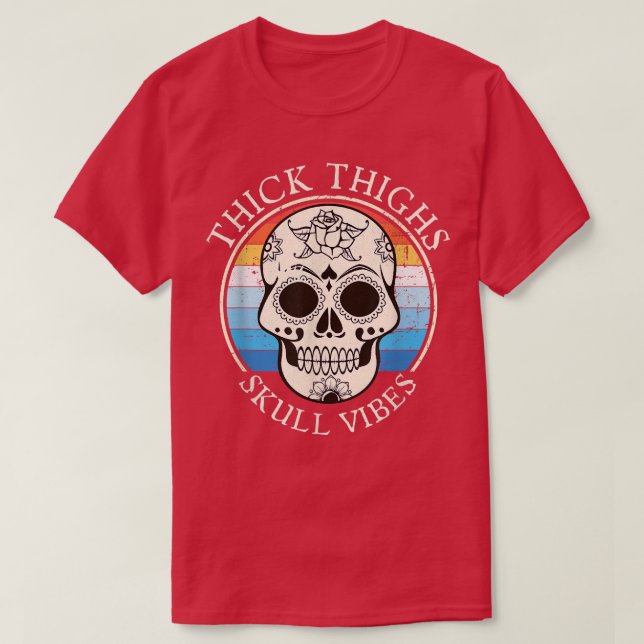 Vintage skeleton head Halloween  T-Shirt (Design Front)