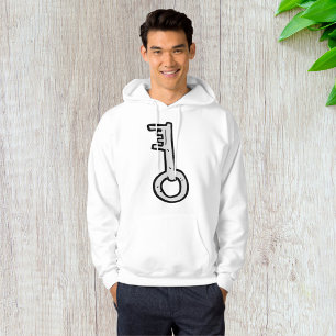Vintage Skeleton Key Hand-Drawn Silver Antique Hoodie