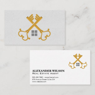 Vintage Skeleton Keys Real Estate Business Card
