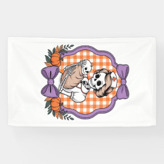 Vintage Skeleton Nurse and Baby � Cute Halloween R Banner