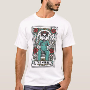 Vintage Skeleton Nurse Tarot Card Shirt Design_1