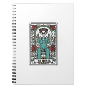 Vintage Skeleton Nurse Tarot Card Shirt Design_1 Notebook