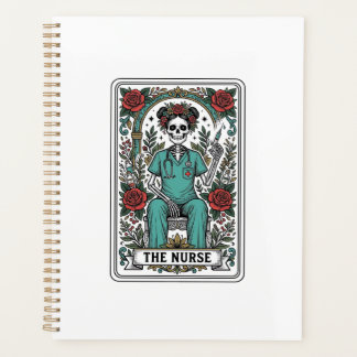 Vintage Skeleton Nurse Tarot Card Shirt Design_1 Planner