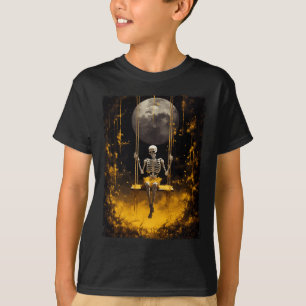 Vintage Skeleton On The Swing In The Forest Hallow T-Shirt