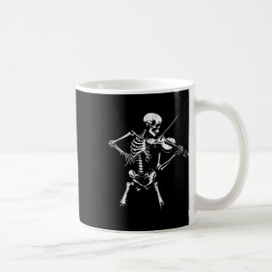 Vintage Skeleton Playing The Violin Halloween Rock Coffee Mug