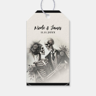 Vintage Skeleton Romance Gothic Wedding Engagement Gift Tags