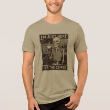 Vintage Skeleton Shirt Coffee Lover Tee
