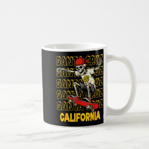 Vintage skeleton skateboard santa cruz california coffee mug