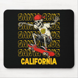 Vintage skeleton skateboard santa cruz california mouse mat