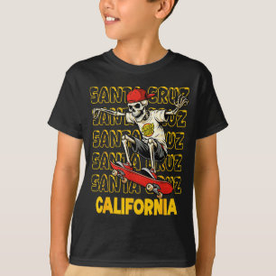Vintage skeleton skateboard santa cruz california T-Shirt