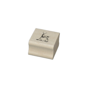Vintage skeleton stamp, gothic deer antler rubber stamp