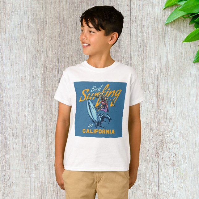 Vintage Skeleton Surfing California Beach T-Shirt (Creator Uploaded)