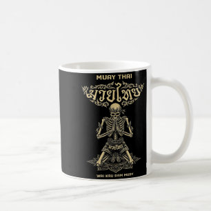 Vintage Skeleton Wai Kru Ram Muay Thai Gym Boxing Coffee Mug